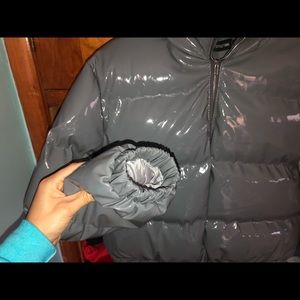 Pretty Little Thing Grey Puffer Jacket Size 10